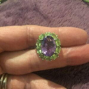 925 Natural Gemstone Statement Ring